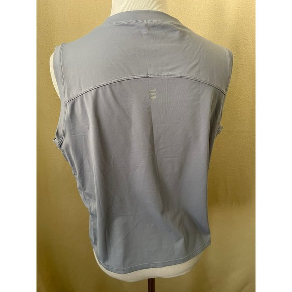 Unisex Sleeveless Gray Breathable Cooling Workout / Running Crop Tank Top - Picture 10 of 12